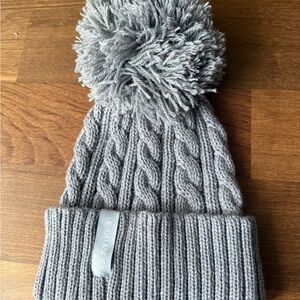 Calvin Klein Gray Knit Pom-Pom Beanie